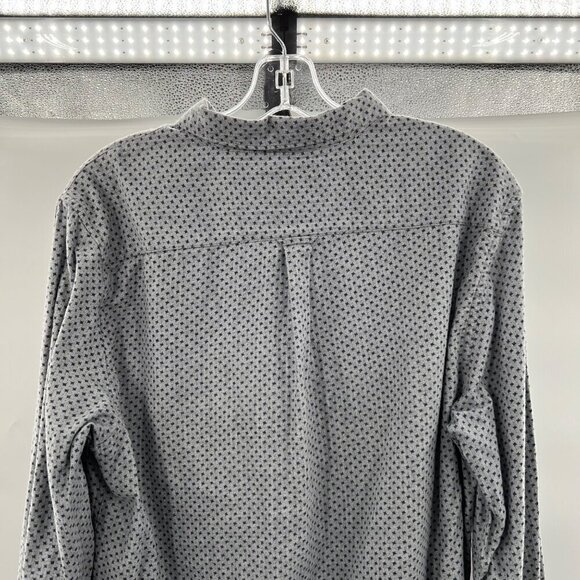 American Heritage Men's Long Sleeve Button Down Shirt Gray/Blue Print Large - Picture 7 of 9